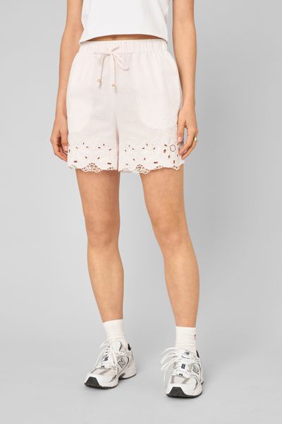 Short ray&eacute; broderie anglaise