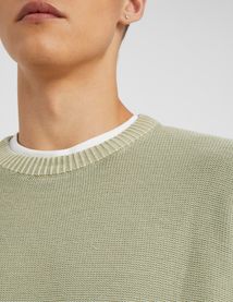 Pull col rond teint en pi&egrave;ce