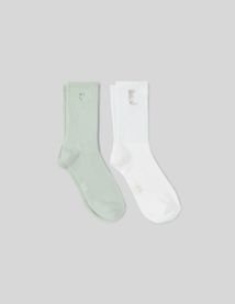 Lot de 2 paires de chaussettes brod&eacute;es