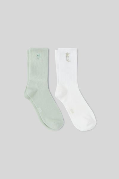 Lot de 2 paires de chaussettes brodées