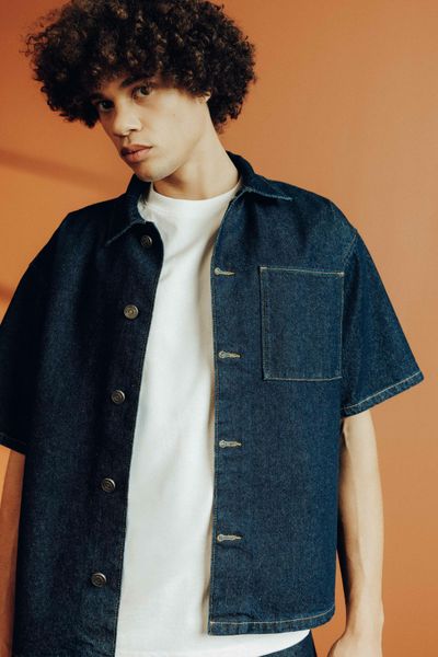 Chemise manches courtes en jean