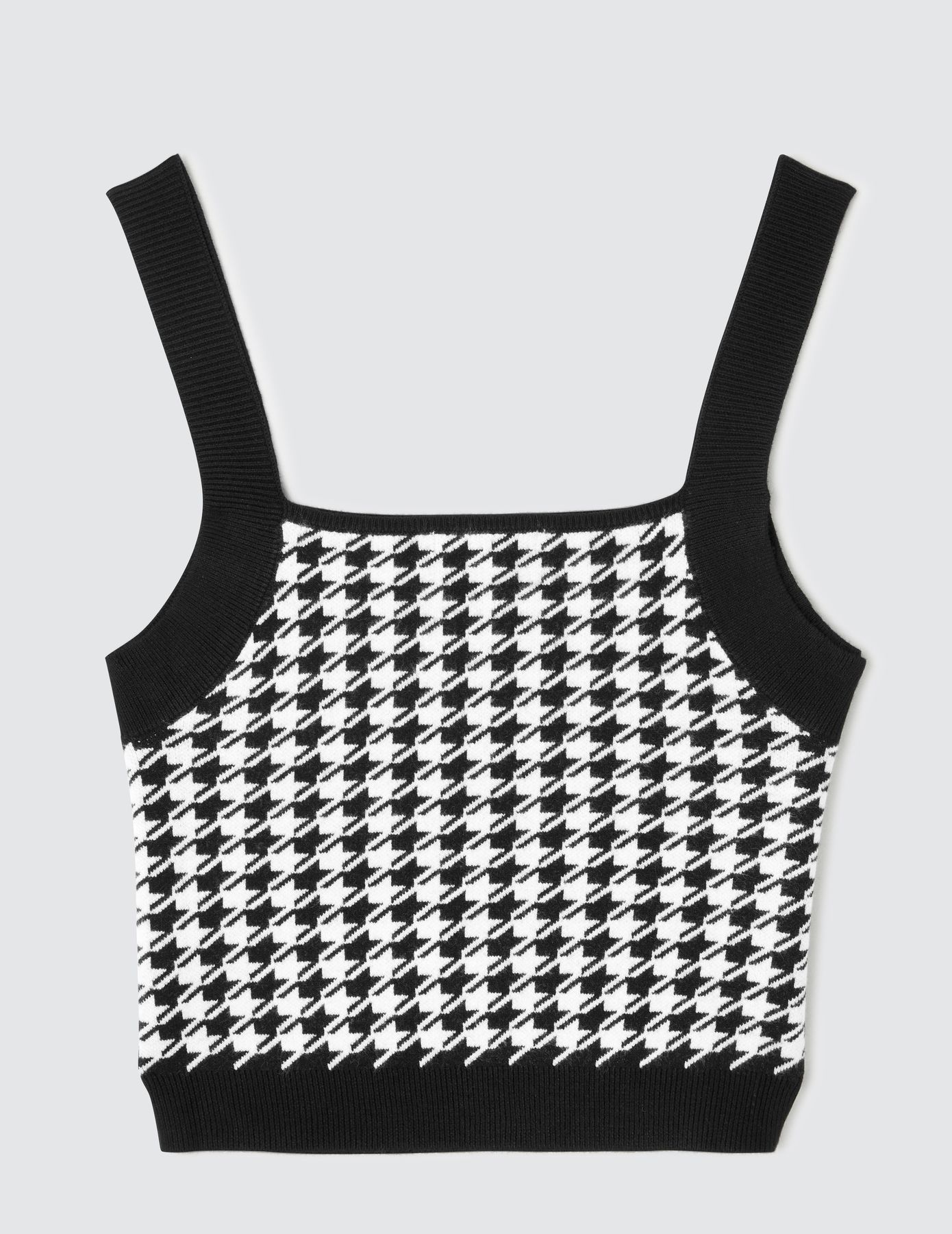 Débardeur tricot motif pied-de-poule