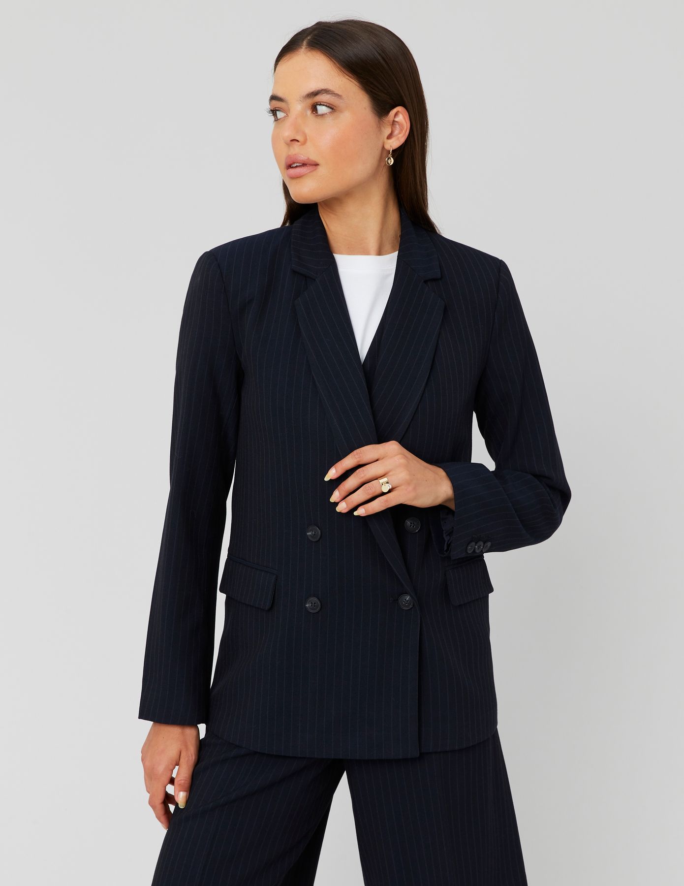 Veste blazer rayée polyester recyclé