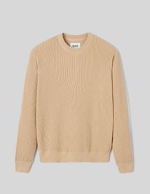 Pull col rond maille c&ocirc;tel&eacute;e