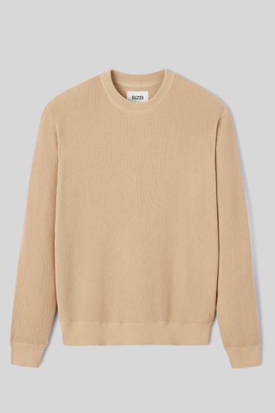 Pull col rond maille c&ocirc;tel&eacute;e