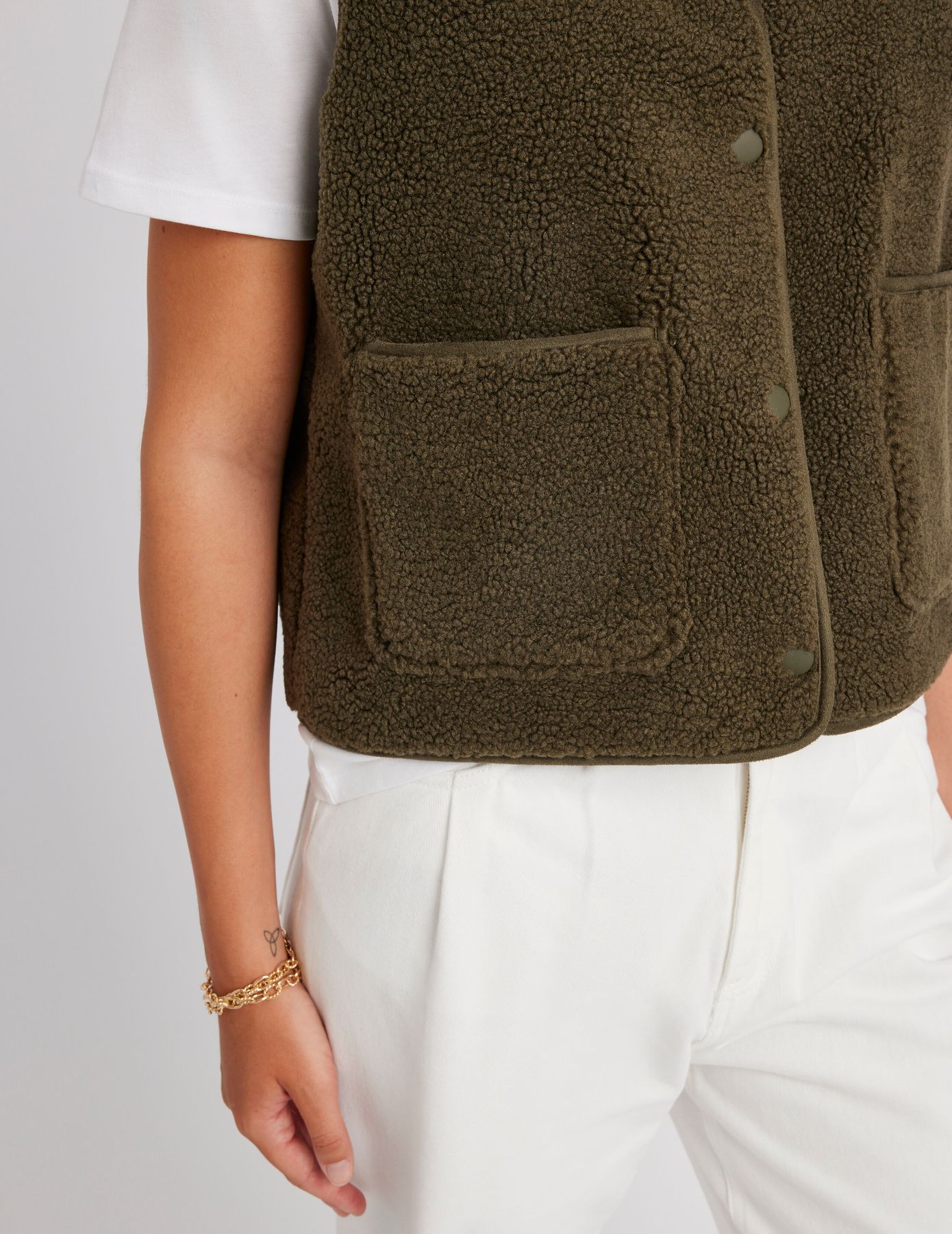 Gilet sans manches en sherpa