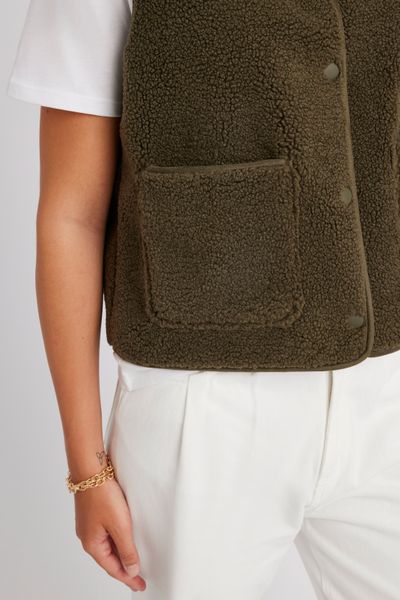 Gilet sans manches en sherpa