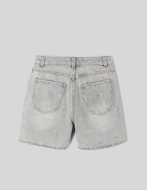 Short en jean brodé