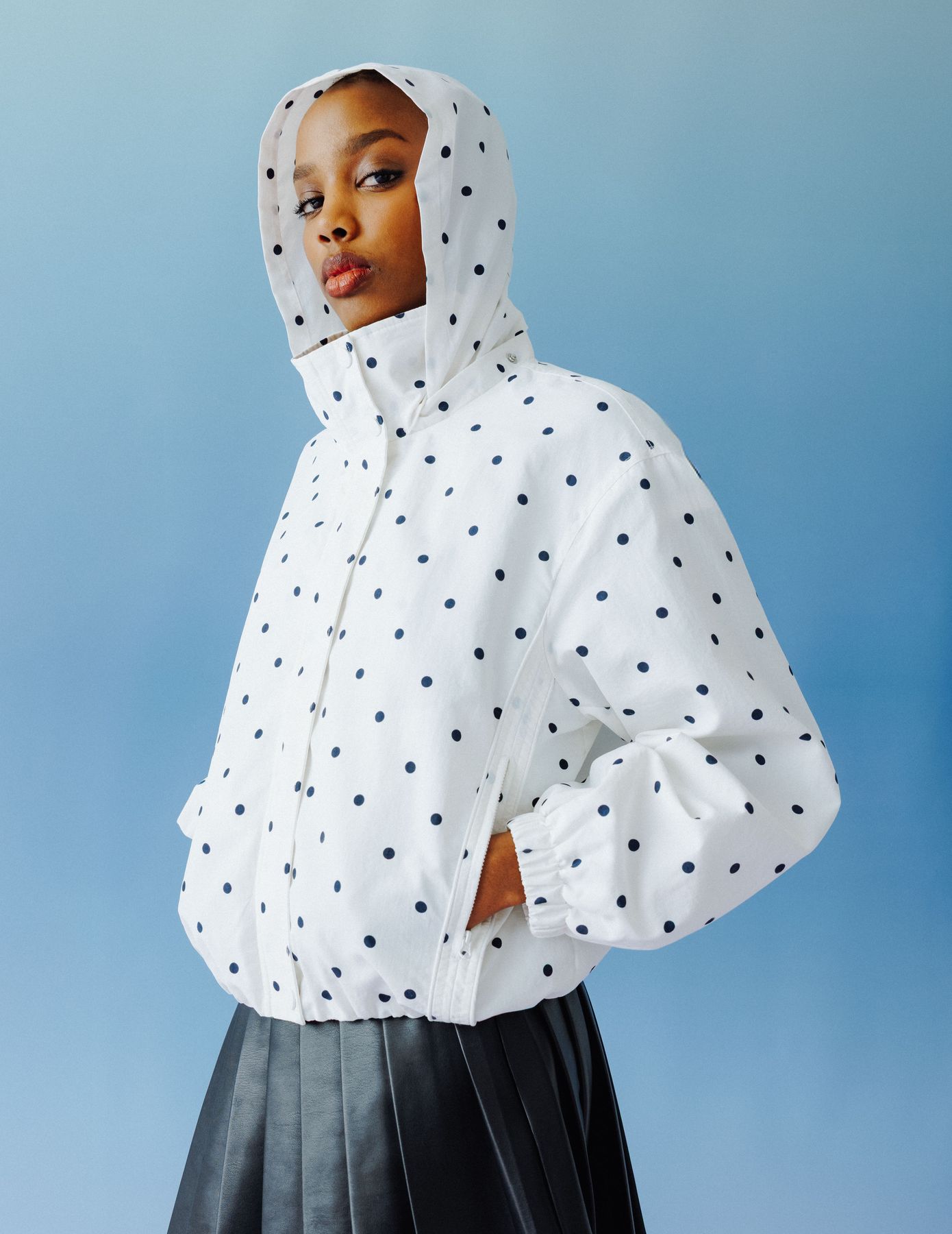Blouson léger imprimé pois Blanc écru | BZB