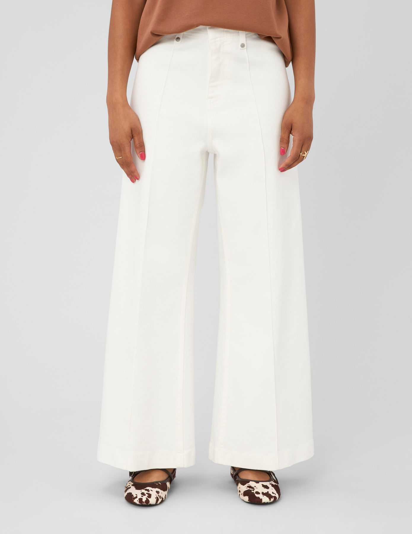 Jean wide leg surpiqures