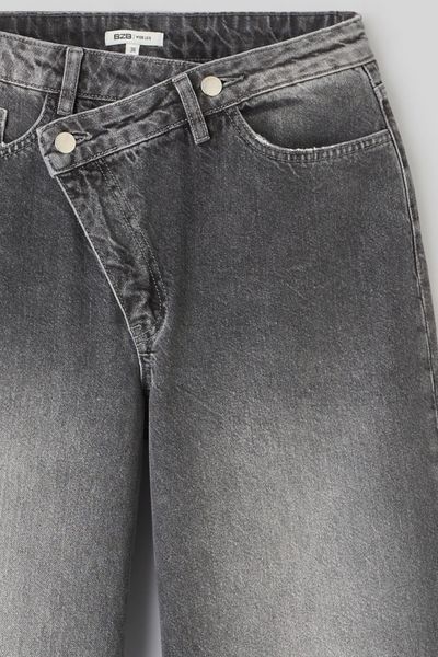 Jean wide leg ceinture asymétrique