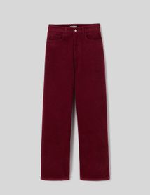 Pantalon wide leg en velours