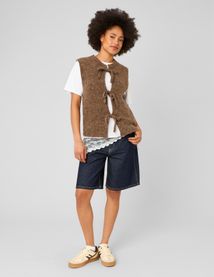 Gilet sans manches &agrave; n&oelig;uds
