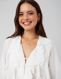 Blouse plumetis à volants