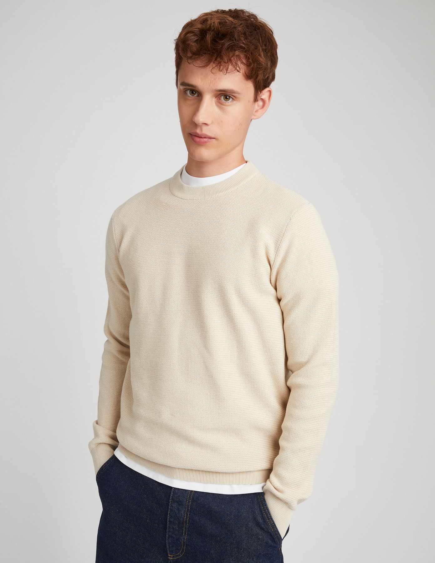Pull matière fantaisie