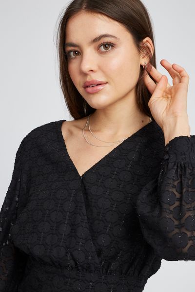 Blouse jacquard pailletée