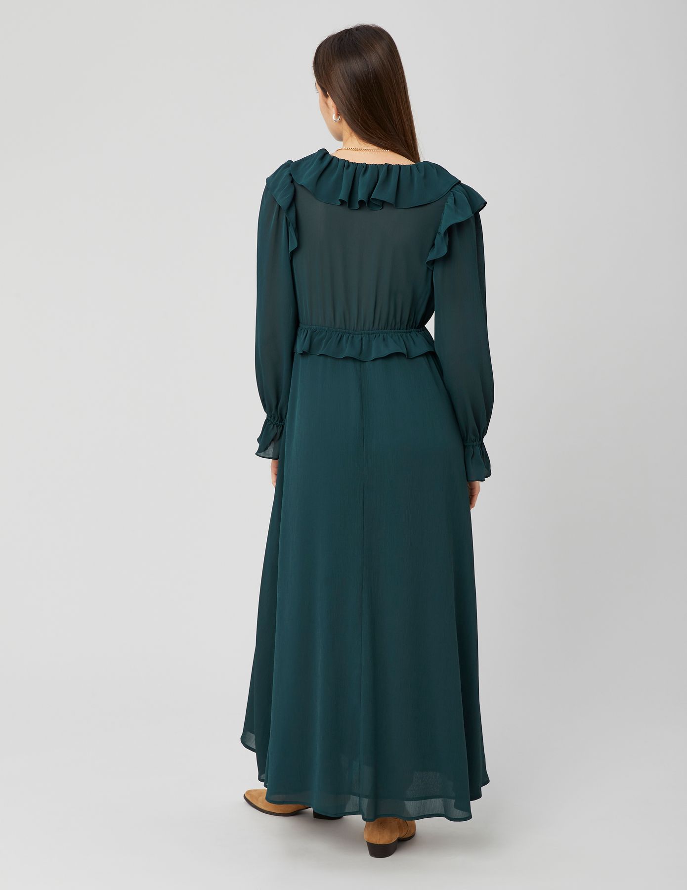 Robe longue unie en polyester recyclé