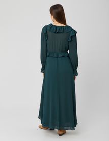 Robe longue unie en polyester recyclé