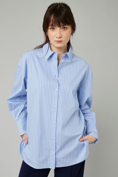 Chemise en popeline rayée