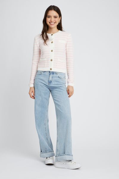 Gilet boutonné rayé