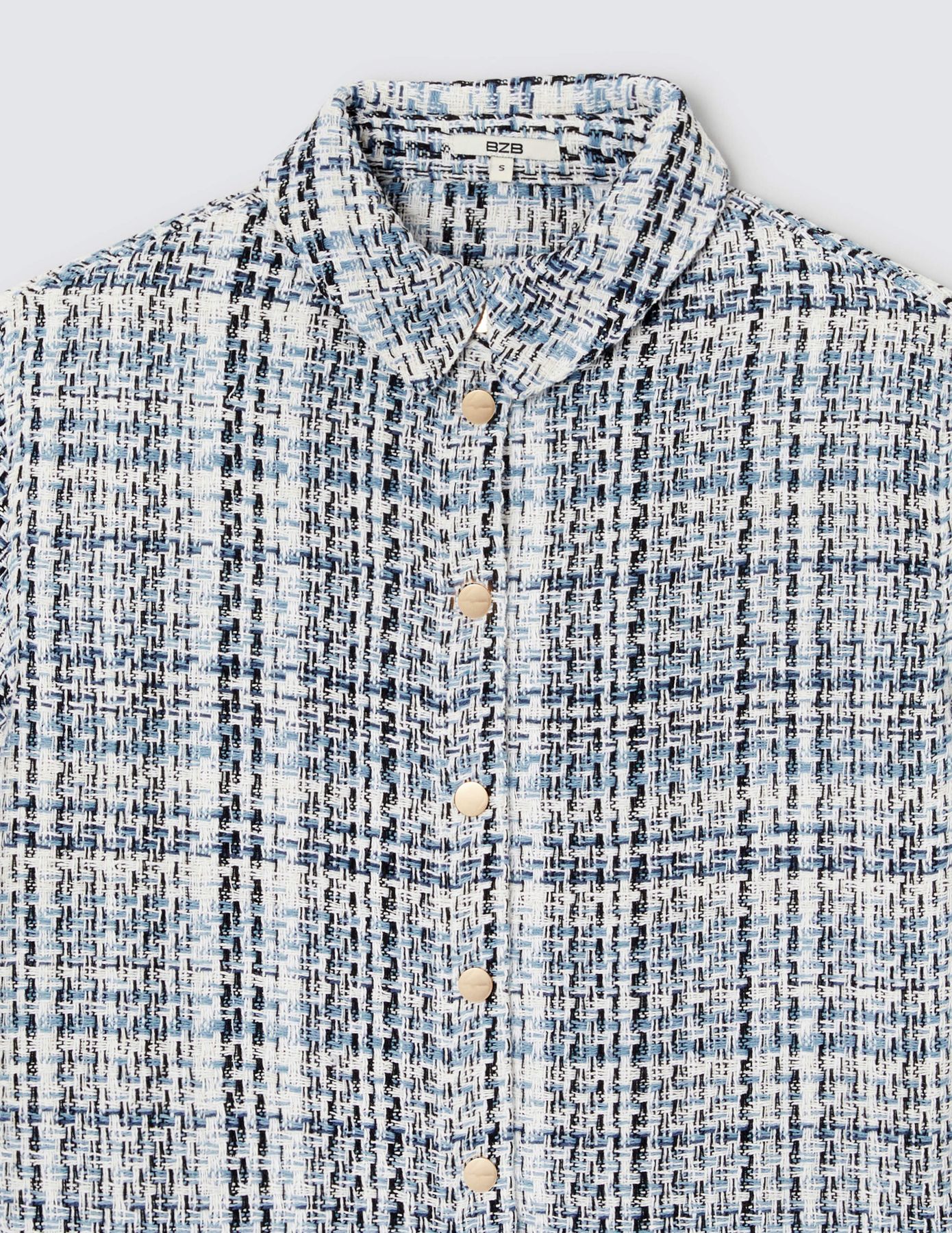Chemise manches courtes en tweed