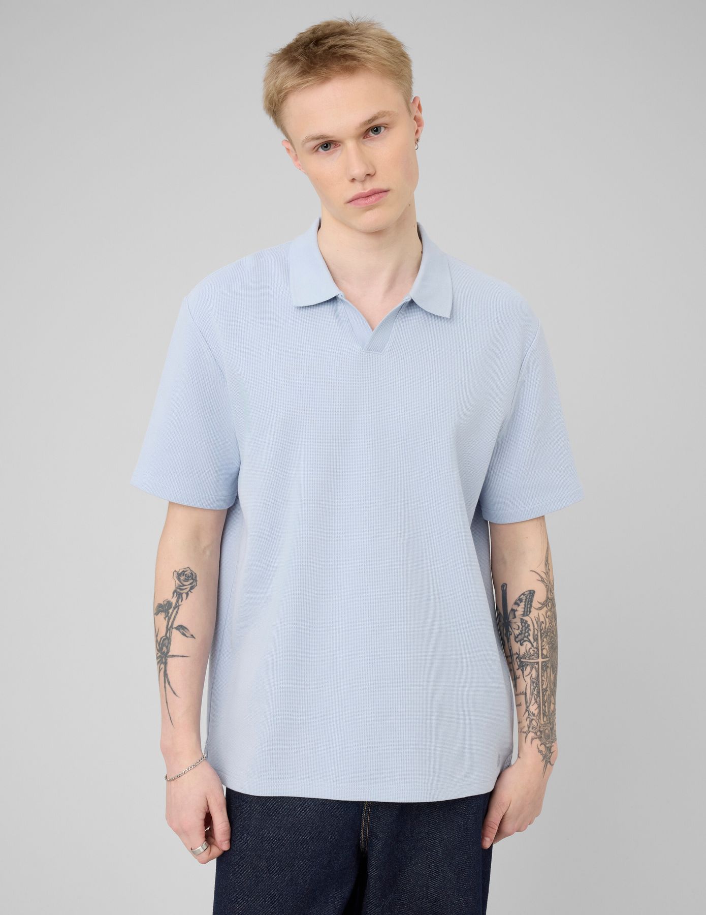 Polo mati&egrave;re gaufr&eacute;e