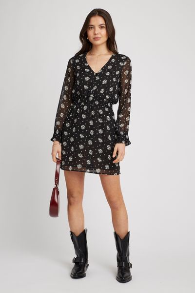 Robe en voile imprimée polyester recyclé