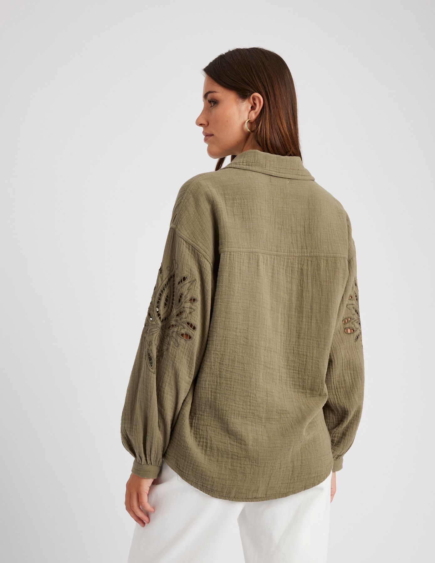 Chemise en gaze de coton unie