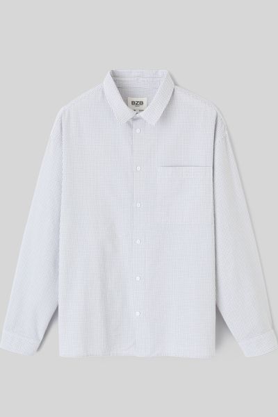 Chemise &agrave; carreaux seersucker