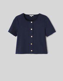 T-shirt boutonn&eacute;