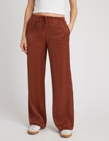 Pantalon satin plissé