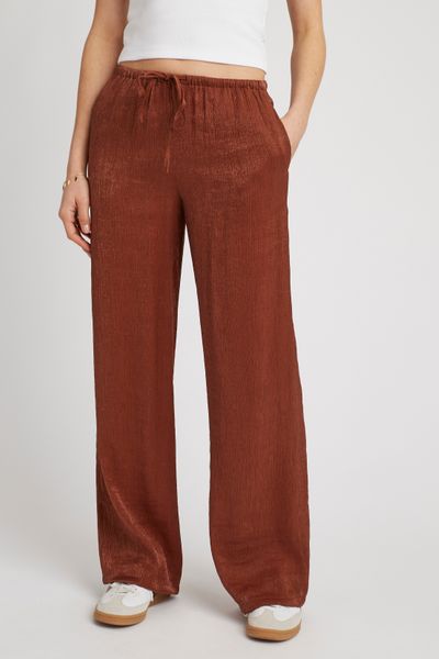 Pantalon satin plissé