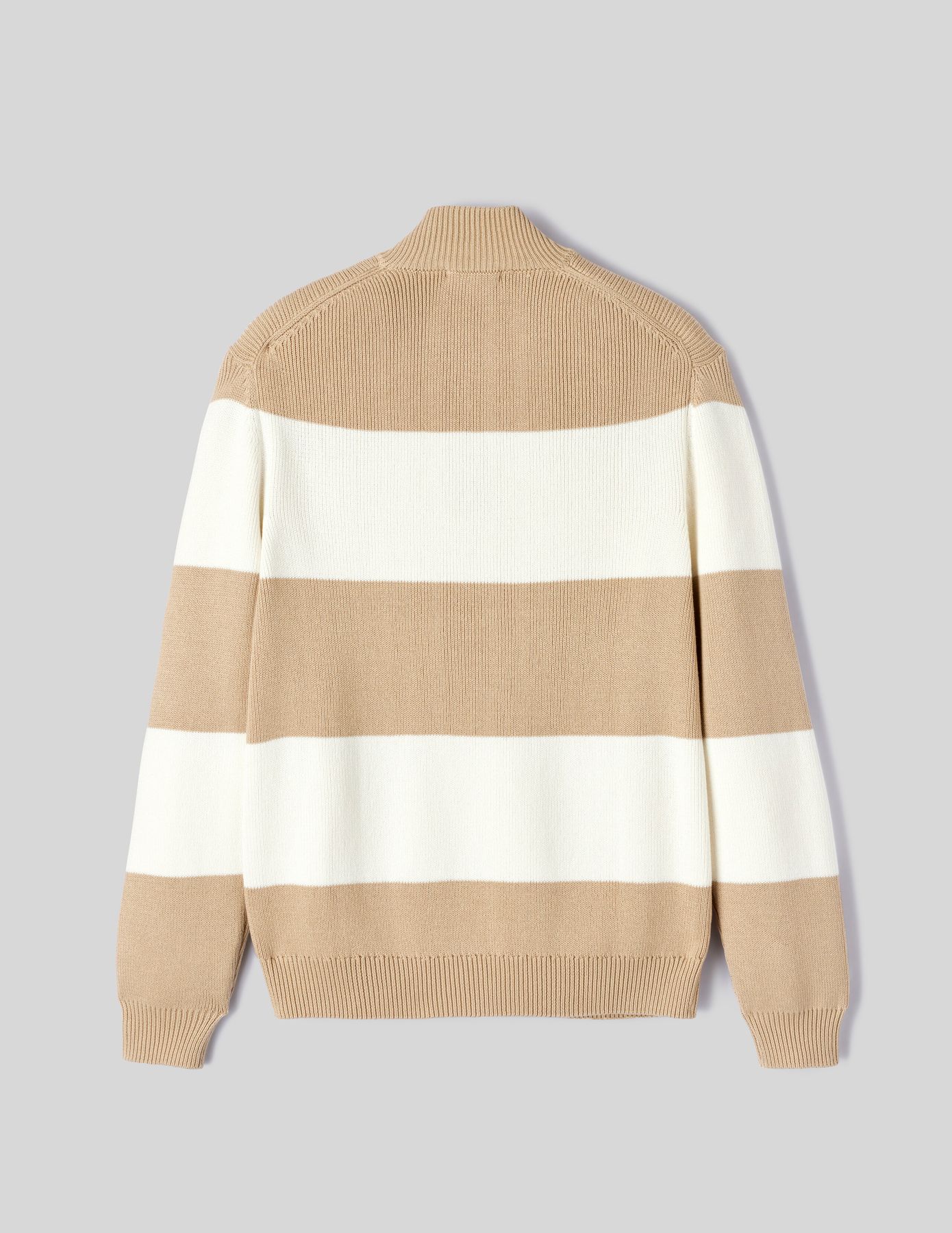 Pull ray&eacute; col montant zipp&eacute;