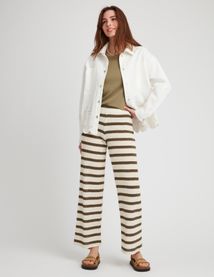 Pantalon crochet rayé