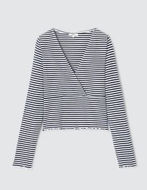 T-shirt cache coeur rayé