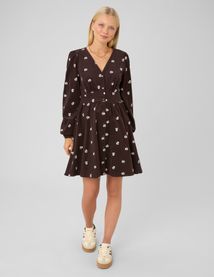 Robe courte en velours imprim&eacute;e