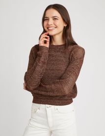 Pull en crochet avec fil pailleté