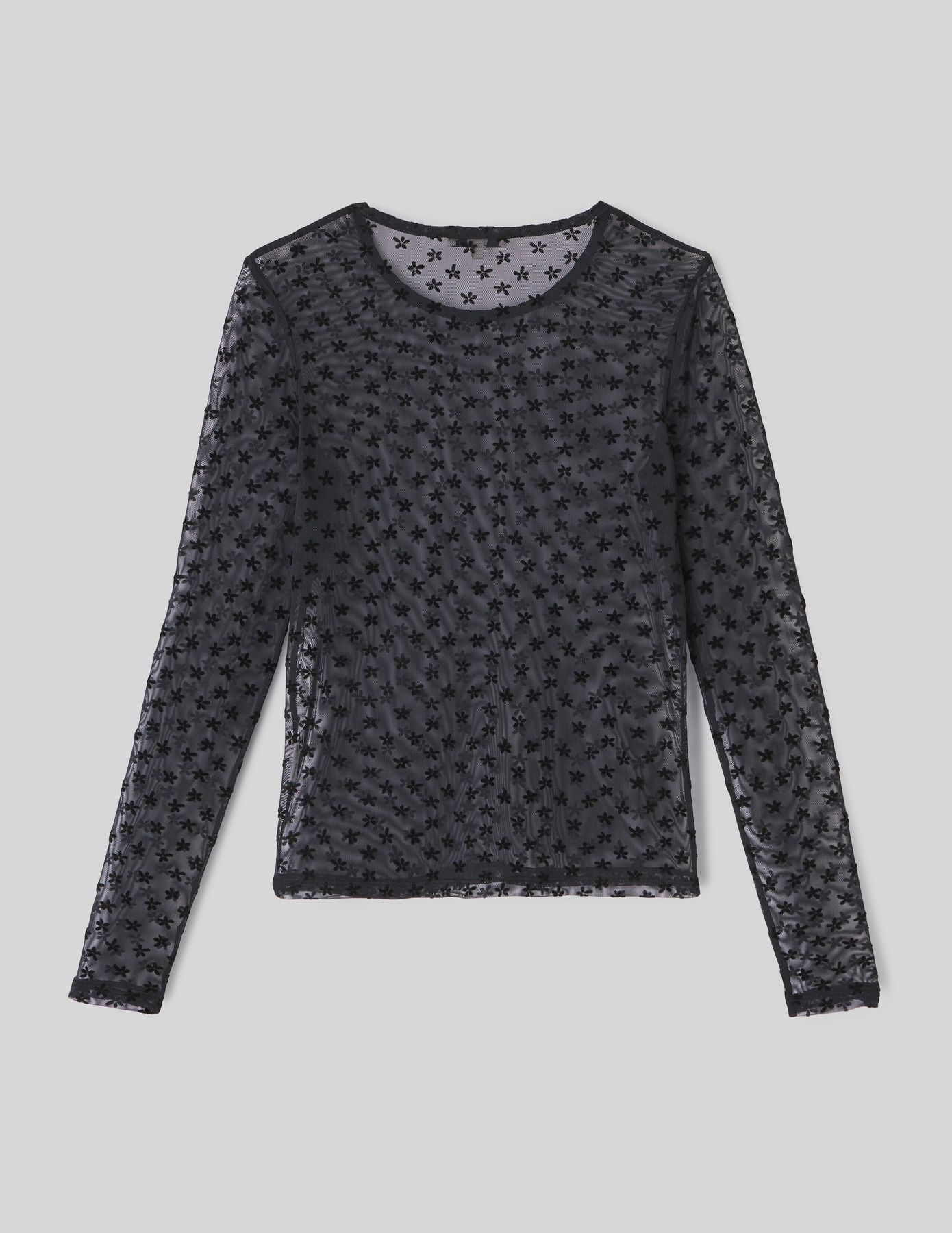 T-shirt résillé imprimé flock