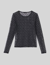 T-shirt résillé imprimé flock