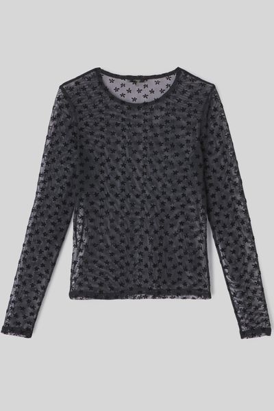 T-shirt résillé imprimé flock