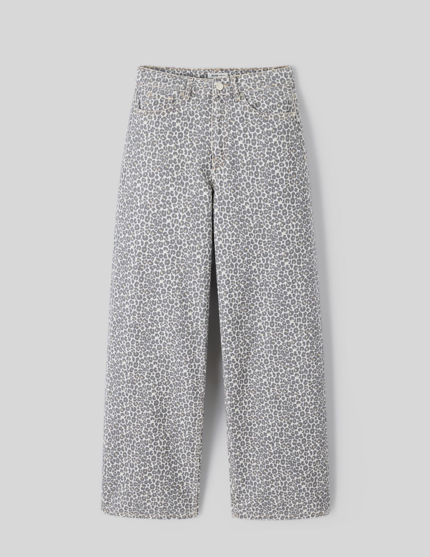 Jean wide leg imprimé léopard