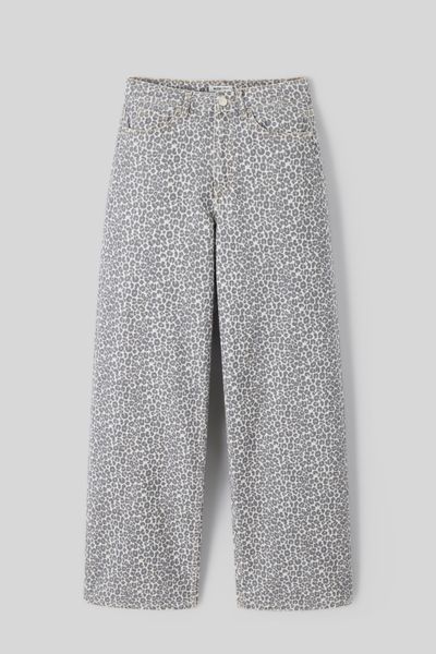 Jean wide leg imprimé léopard