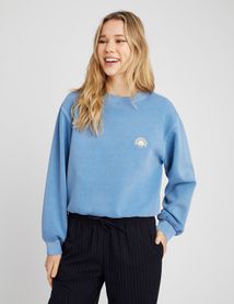 Sweat délavé brodé
