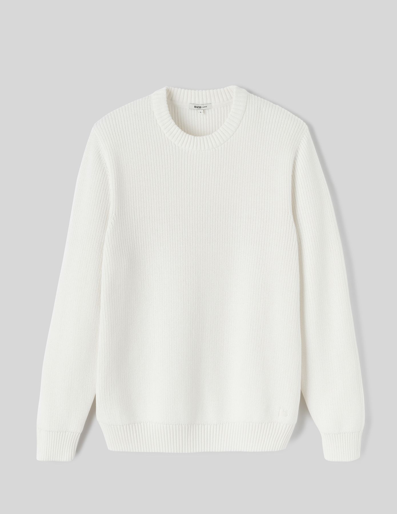 Pull col rond matière fantaisie