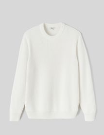 Pull col rond matière fantaisie