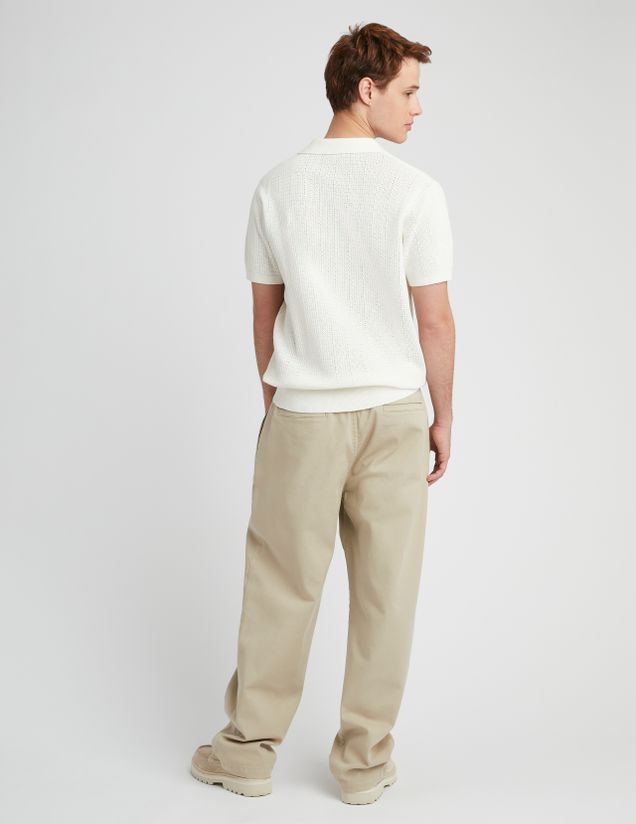 Polo maille ajour&eacute;e