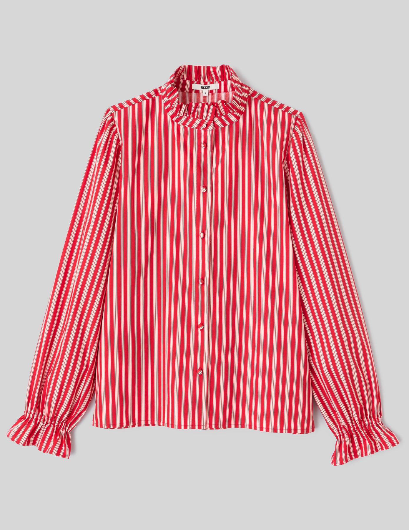 Chemise col montant rayée