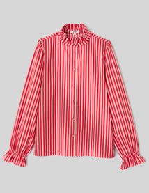 Chemise col montant rayée