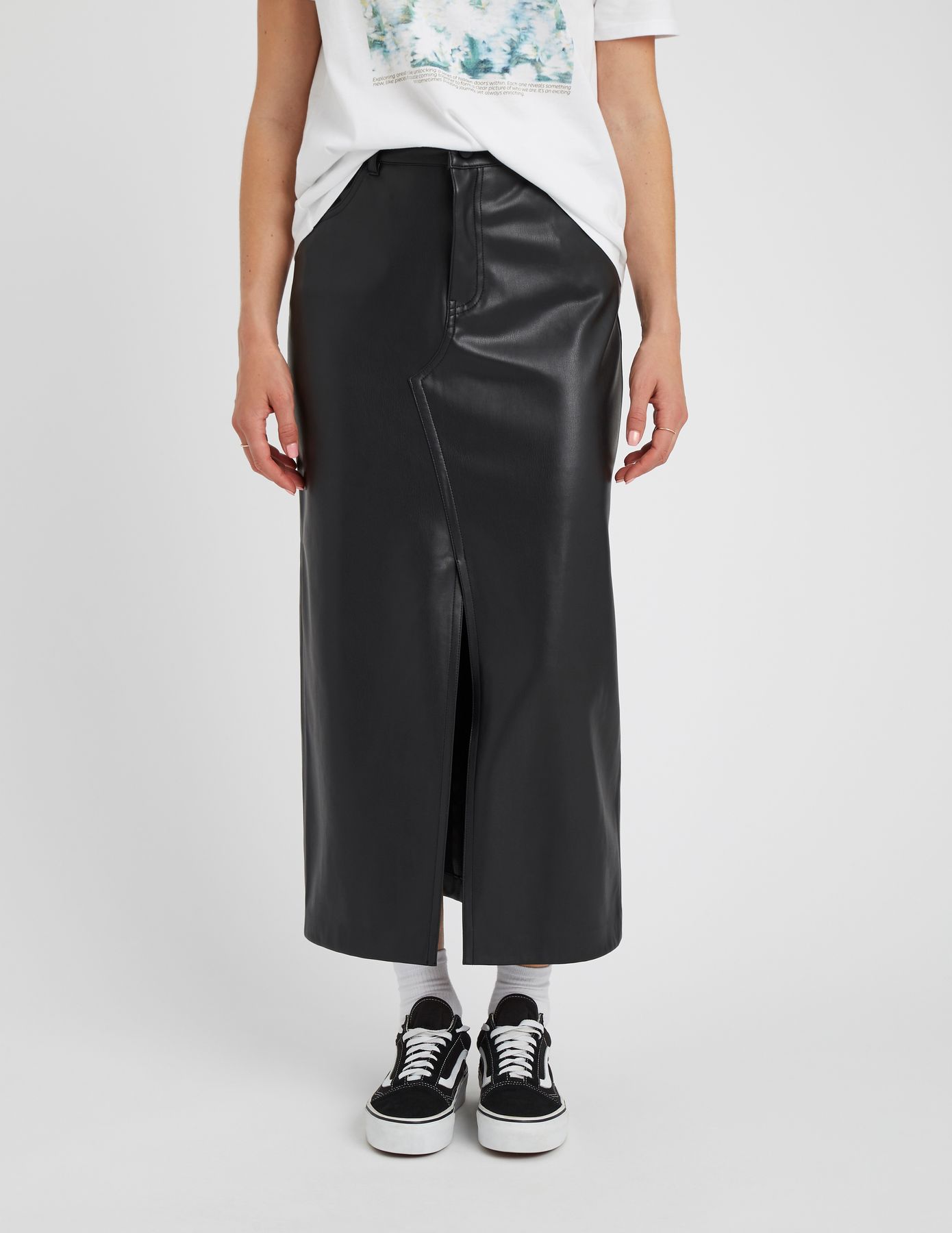 Jupe longue tissu enduit