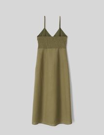 Robe longue unie en lin